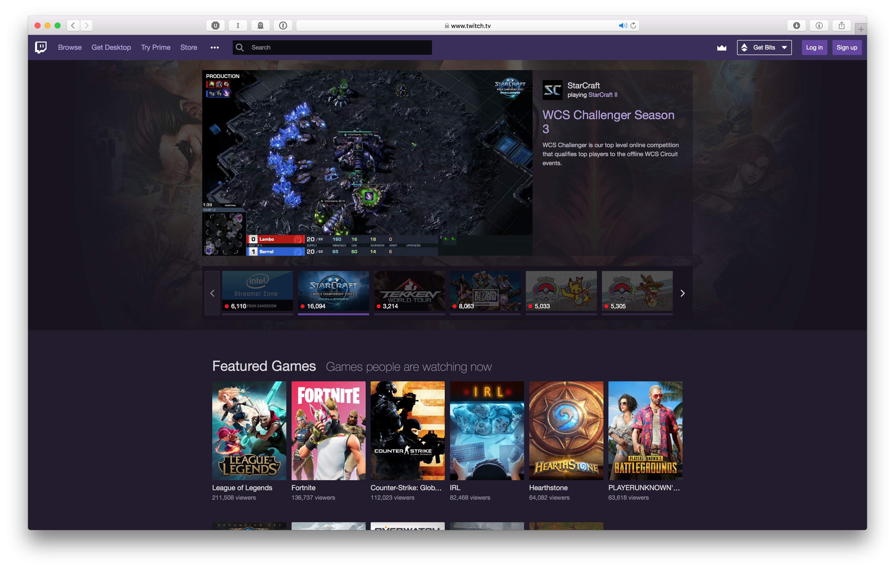 twitch landing page